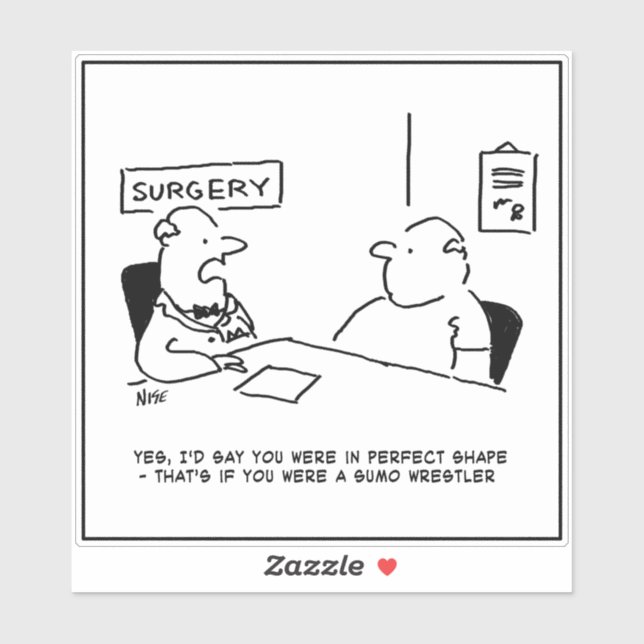 Sticker Doctor and Patient in Doctor's Surgery - Funny (Feuille)