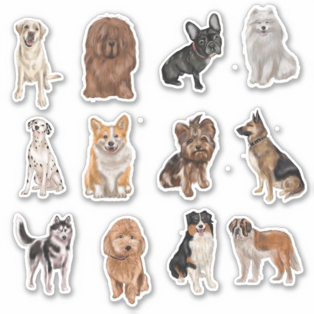 Sticker Dog Breeds (Devant)
