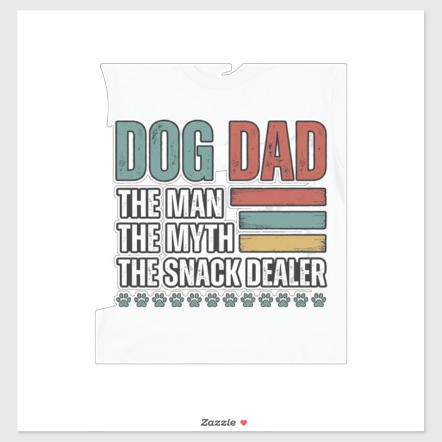 Sticker Dog Dad The Snack Dealer Vintage Paw Print Shirt_1 (Feuille)