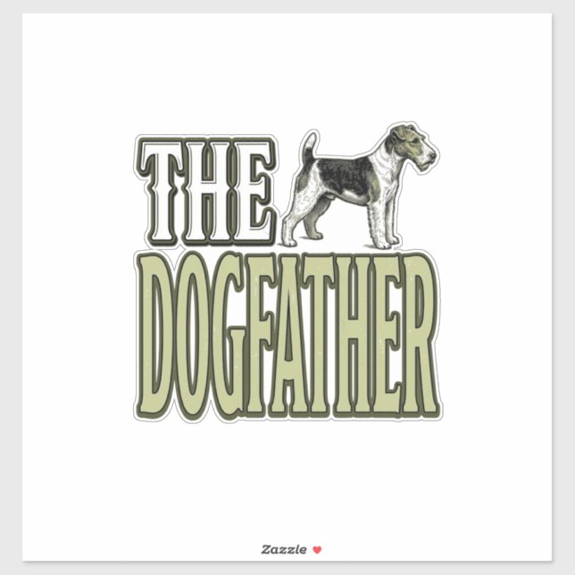 Sticker Dog Father Terrier Vintage Engraving Shirt Design_ (Feuille)