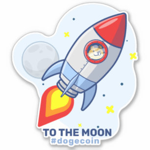 Sticker Dogecoin À La Lune Rocket Man Space Doge Crypto