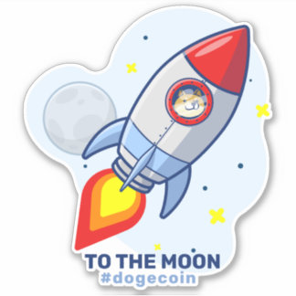 Sticker Dogecoin À La Lune Rocket Man Space Doge Crypto