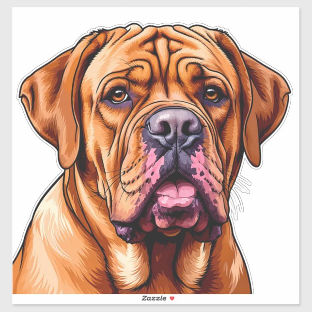 Sticker Dogue de Bordeaux Chien (Feuille)