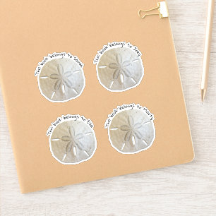 Sticker Dollars de sable naturel Texte personnalisé Enfant
