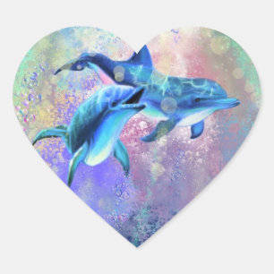 Sticker Dolphin Couple - Peinture