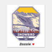 Sticker Domaine skiable de Snowbird Hiver Utah (Feuille)