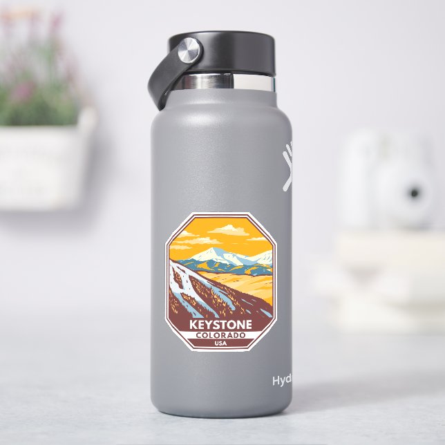 Sticker Domaine skiable d'hiver de Keystone Colorado (HydroFlask)