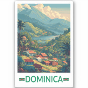 Sticker Dominica Voyage Art Vintage