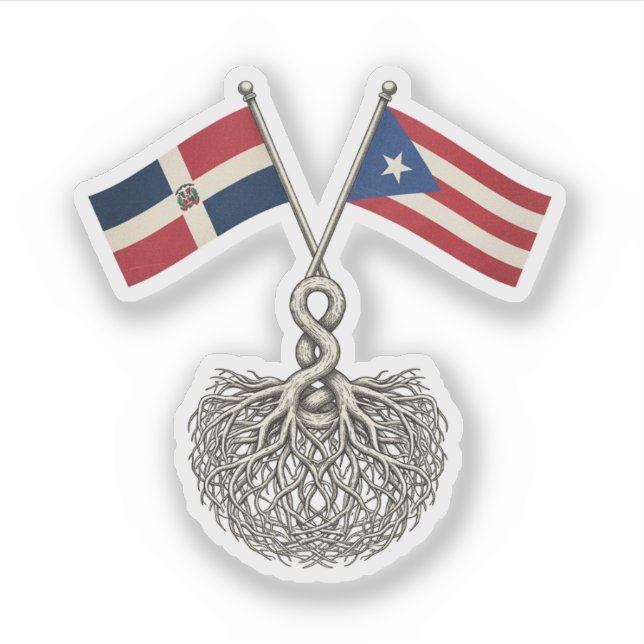 Sticker Dominican-Puerto Rican (Devant)