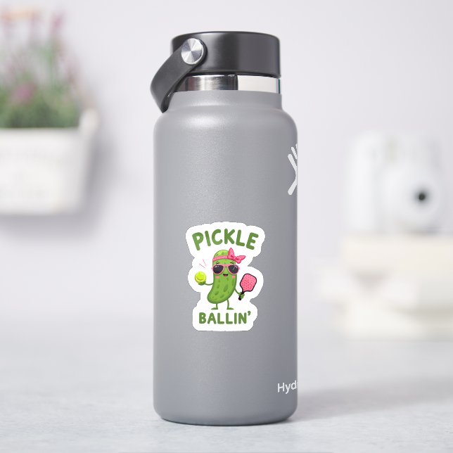 Sticker Don du joueur de ickleball - "Pickle Ballin" (HydroFlask)