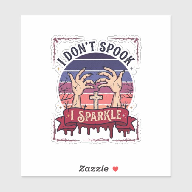 Sticker Don Spook Sparkle Mains de Zombie Halloween Sang_1 (Feuille)