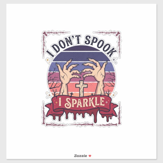 Sticker Don Spook Sparkle Mains de Zombie Halloween Sang_1 (Feuille)