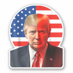 Sticker Donald Trump 2024 Président Légende Drapeau améric