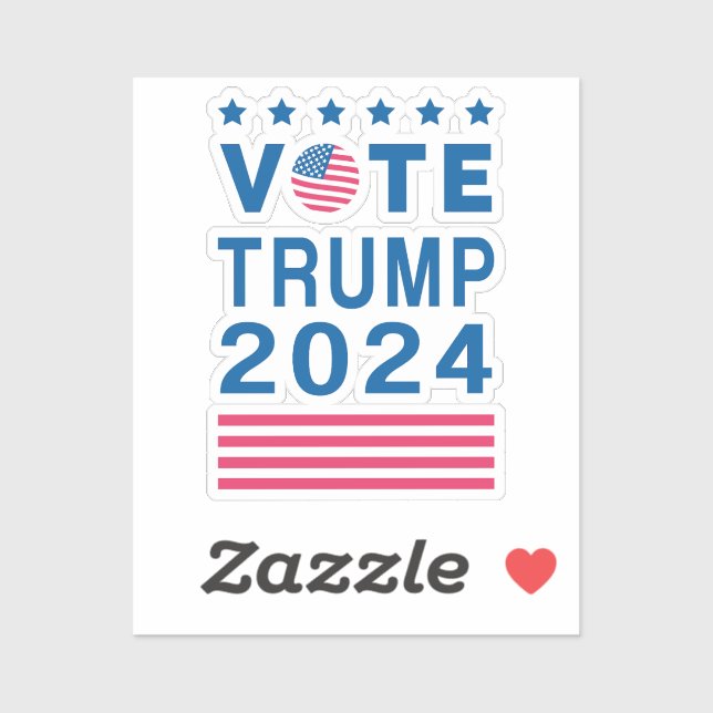 Sticker Donald Trump à la présidence 2024 Drapeau américai (Feuille)