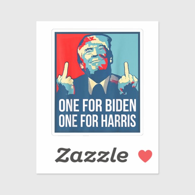 Sticker Donald Trump Middle Finger Biden Harris America Re (Feuille)