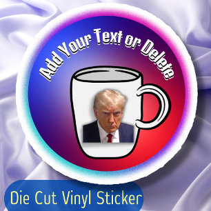 Sticker Donald Trump Mugshot Texte Personnalisé Politique 