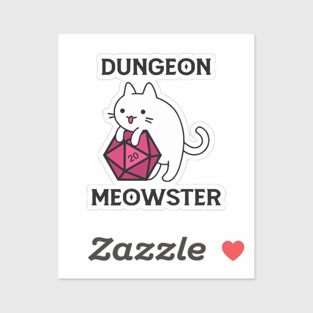 Sticker Donjon Meowster Chat Drôle (Feuille)