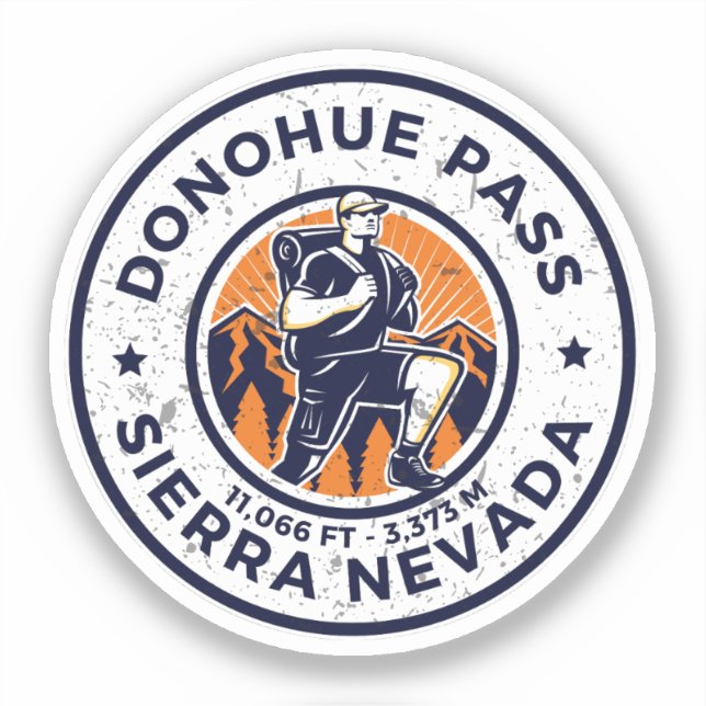 Sticker Donohue Pass randonnée siera nevada essais alpins (Recto)