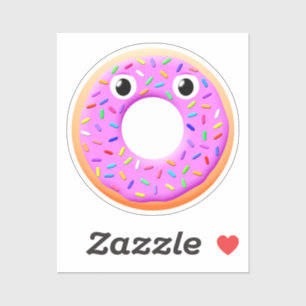 Sticker Donut Avec Yeux Et Sprinkings Dessin