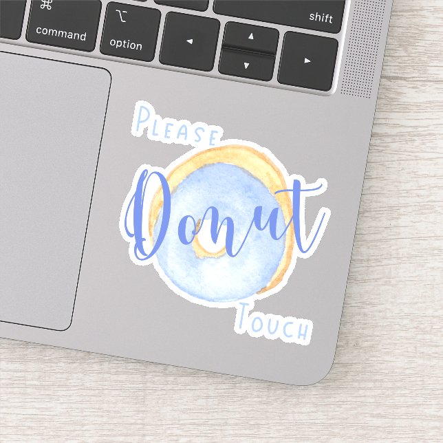 Sticker Donut Bleu Drôle S'Il Vous Plaît Ne Touchez Pas (Détail)