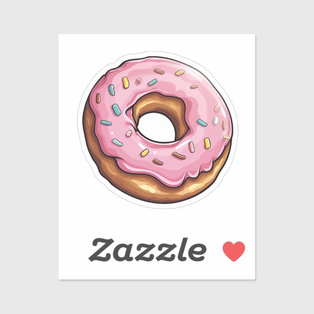 Sticker Donut de dessin animé (Feuille)