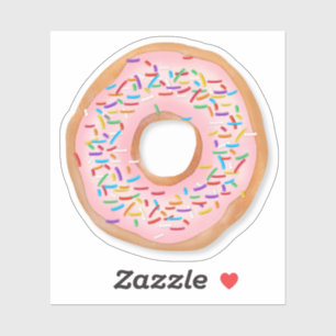 Sticker Donut Pink Frosting Sprinkles Cute