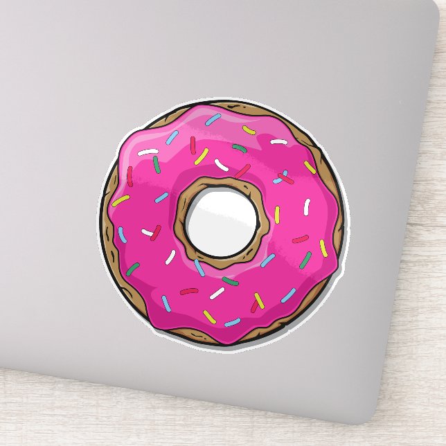 Sticker Donut rose, noisette, glaçage, arrosage, givrage (Détail)