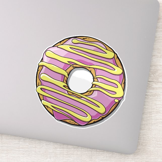 Sticker Donut rose, noix de muscade, givre, glaçage, glaça (Détail)