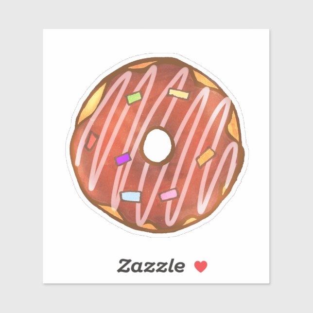 Sticker Donut saupoudré de chocolat (Feuille)