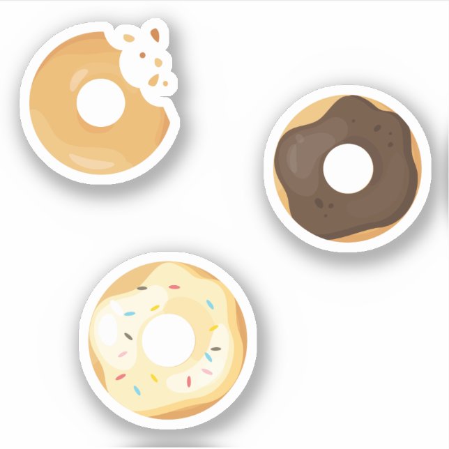 Sticker Donuts crème chocolat avec bouchées 3x set (Devant)