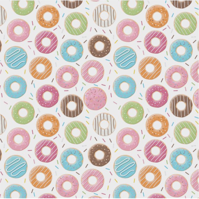 Sticker Donuts rose bleu et morceaux motif chocolat (Devant)