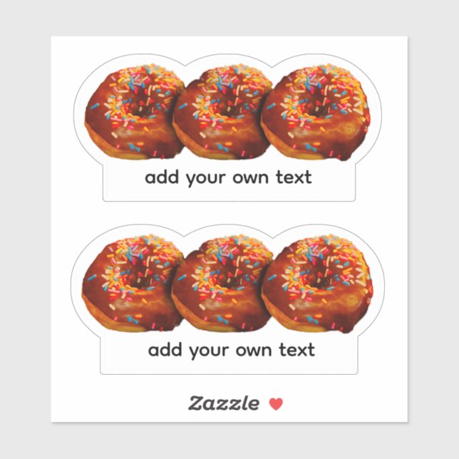 Sticker Donuts With Sprinkles Add Your Own Text Custom  (Feuille)