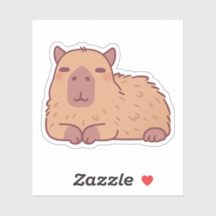 Sticker Doodle Capybara mignon reposant