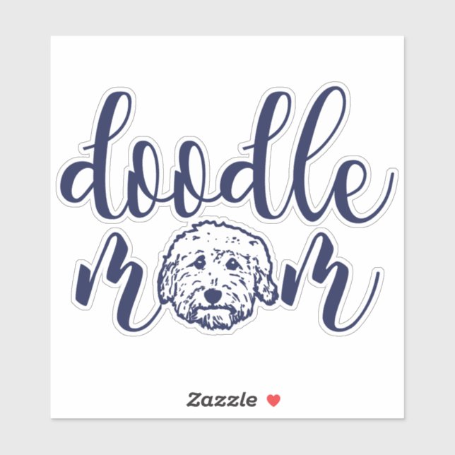 Sticker Doodle maman - doodle chien maman cadeau (Feuille)