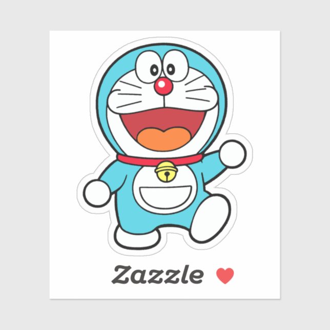 Sticker Doraemon heureux (Feuille)