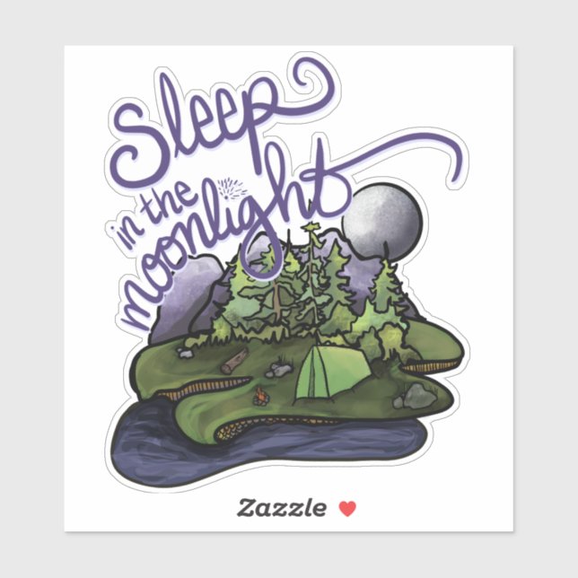 Sticker Dormez dans l'autocollant au clair de lune (Feuille)