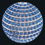Sticker d'ornement à perles bleues<br><div class="desc">Autocollant rond avec l'image d'un ornement perlé bleu. Voir les confettis correspondants et le papier d'emballage. Consultez la collection Hanoukka Sticker dans sa totalité sous la catégorie CARDS & STICKERS dans la section VACANCES.</div>