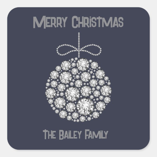 Sticker d'ornement de Noël en diamant (Devant)
