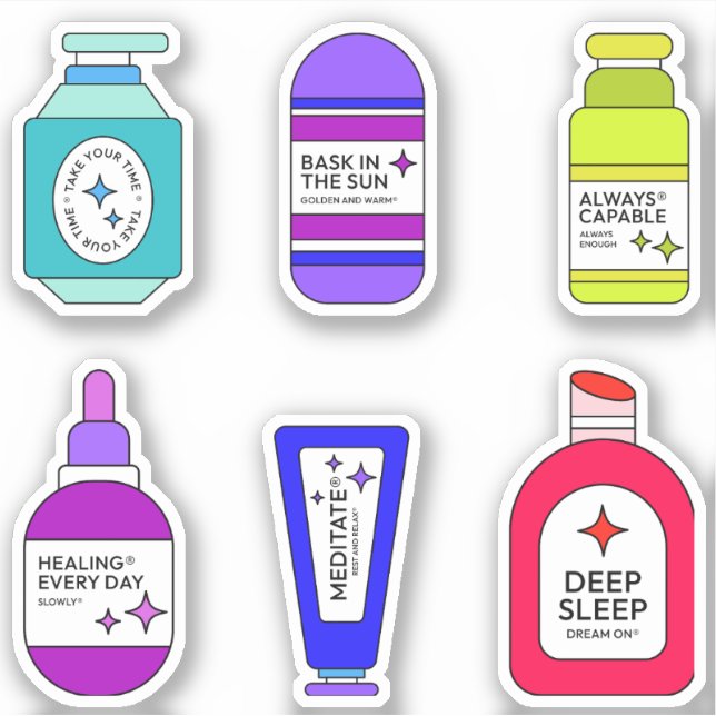 Sticker Doses quotidiennes de positivité - Bouteille de mo (Devant)