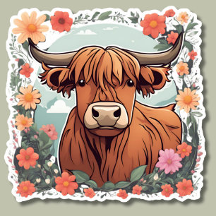 Sticker Douce Bohemian Highland Vache imperméable
