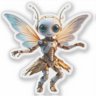 Sticker Douce Fille Fourmi Robot Lutine