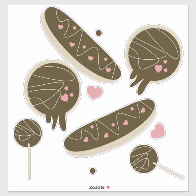 Sticker Douce pâtisserie de donuts pour la Saint-Valentin (Feuille)