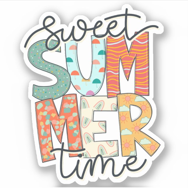 Sticker Douce période estivale, vacances en famille Popsic (Devant)