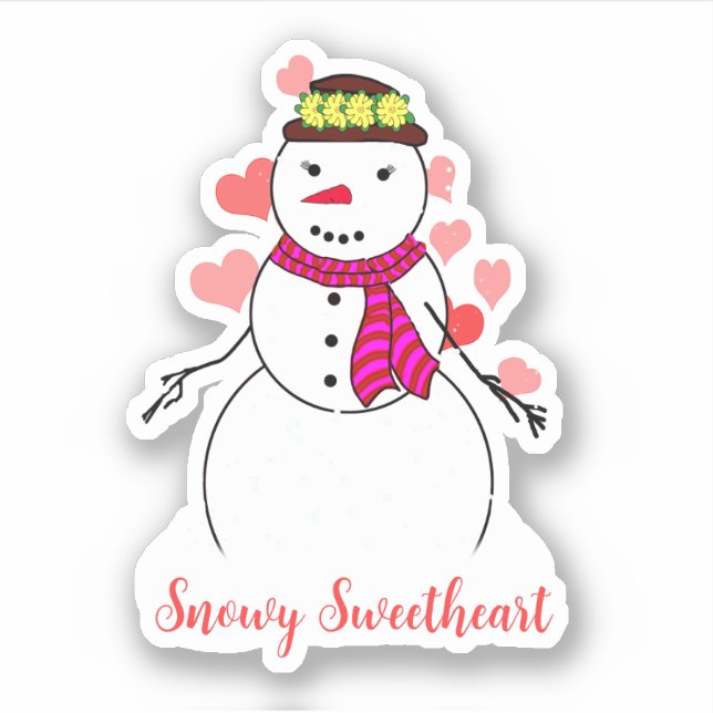 Sticker Douce Petite Fille de Neige (Devant)