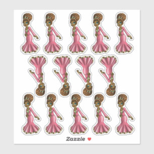 Sticker Douce princesse afro-américaine