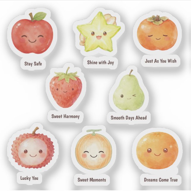 Sticker Douces Petites Envies de Fruits mignons Fruit (Devant)