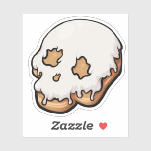 Sticker Doughnut de crâne doux et mortel