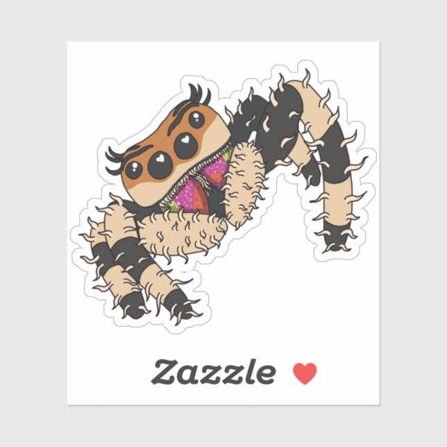 Sticker doux Jumping Spider (Feuille)