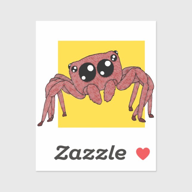Sticker doux Jumping Spider (Feuille)