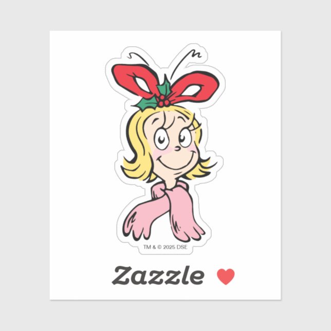 Sticker Doux portrait de Cindy Lou Who (Feuille)